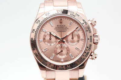 Rolex 勞力士 Daytona 116505 18k玫瑰金玫瑰金色面盤T型鑽石時標 計時累計功能 2014盒單2024.11原廠保養完成 40mm