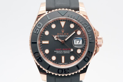 Rolex 勞力士 Yacht-Master 116655 18K玫瑰金遊艇名仕 黑色陶瓷外圈 自動上鍊 2015盒單齊全 40mm